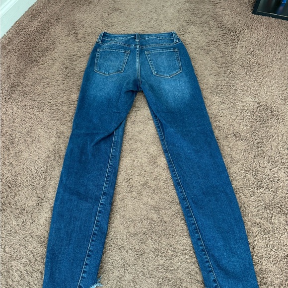 JBD Just Black Denim Jeans High Rise Skinny Raw Hem Medium Wash 25 - Picture 2 of 8